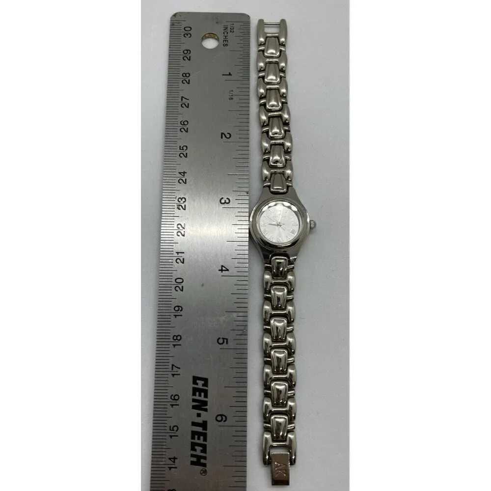 Anne Klein 10/1559 Women's Watch Link Bracelet Roman Numerals Silver Tone